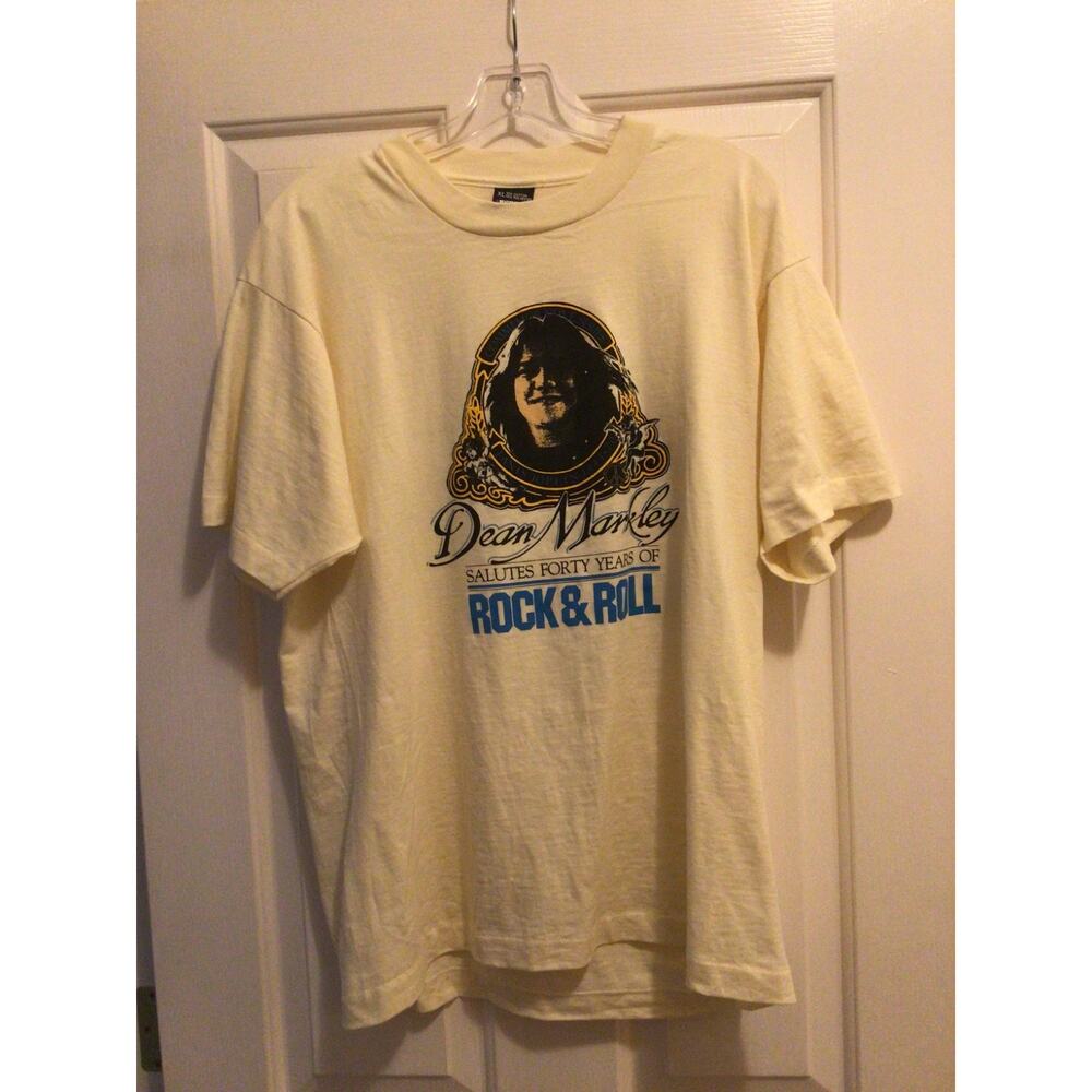 Vintage 90s Janis Joplin dean markley rock & roll band tee t shirt mens X-LARGE